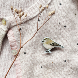 tiny bird broche | Goldcrest