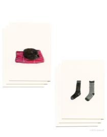 mini kaartjes en envelop | Poes & sokken (set)