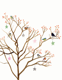 Christmas card | Tree of birds