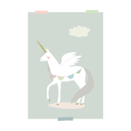 print | Unicorn-grey blue