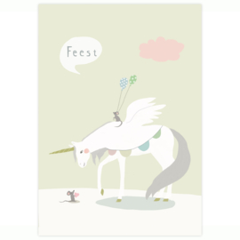 postcard | Unicorn and mouse
