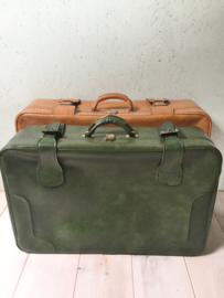 Vintage skai koffer, bruin