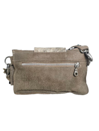 Silk Koeienhuid Shiva double bag met turquoise steen