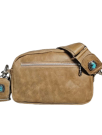 Coral Reef Koeienhuid Karma met turquoise steen