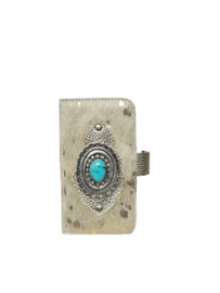 iPhone 12 Pro Max Crazy Gold Cow hoesje met een Turquoise steen (Limited Edition)