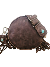 Martini Koeienhuid tas Chakra met turquoise steen