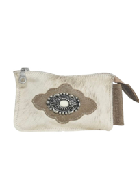 Lace Koeienhuid portemonneetje Bombay met Ivory steen
