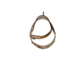 Beige Taupe Hondentuigje met turquoise stenen XS