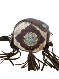 Martini Koeienhuid tas Chakra met turquoise steen