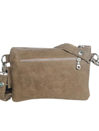 Donkey Brown Koeienhuid tas Nandoe met turquoise steen