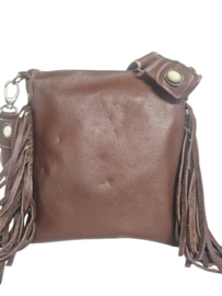 Bison koeienhuid Dewi met franjes en Ivory steen (custom made)