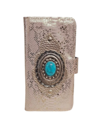 iPhone XR Prosecco Snake hoesje met een turquoise steen (Venus Limited Edition)