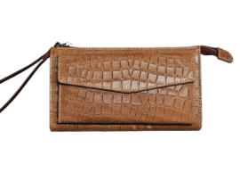 Lederen Cognac Croco Elena Wallet