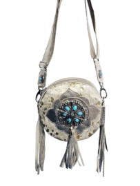 Crazy Cow Franje tas Chakra met turquoise steen