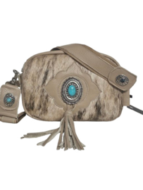 Donkey Brown Koeienhuid Karma met turquoise steen
