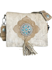 Eagle Koeienhuid tas Ganesha met turquoise steen