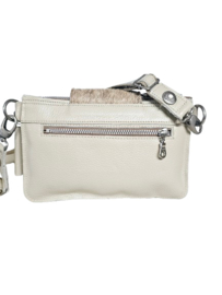Beaver Koeienhuid Shiva double bag met turquoise steen