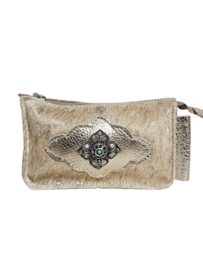 Crazy Gold Cow portemonneetje Bombay met turquoise steen