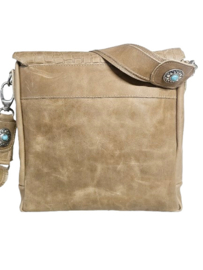 Bronco Lederen tas Shiva met turquoise steen.