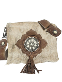 Sandal Koeienhuid tas Ganesha met ivory steen