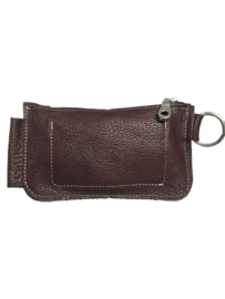 Rio portemonneetje greige koeienhuid met ivory steen