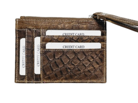 Lederen Bruin/Cognac Caiman Mimi Wallet