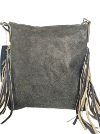 Flint Koeienhuid Dewi met franjes en Ivory stone