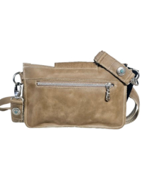 Sandrift lederen Shiva double bag met turquoise steen