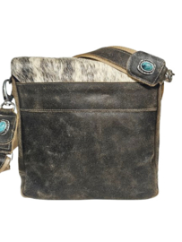 Sandstone Koeienhuid tas Shiva met Turquoise steen.