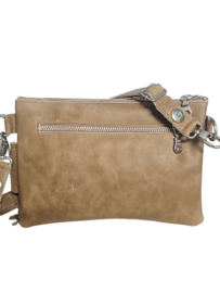 Kangeroo Koeienhuid tas  Nandoe met turquoise steen