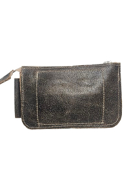 Sisal Koeienhuid portemonneetje Bombay met turquoise steen