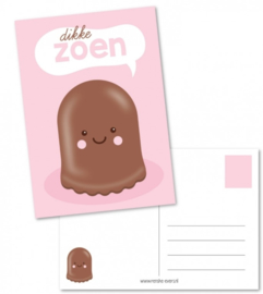 Ansichtkaart - Dikke zoen