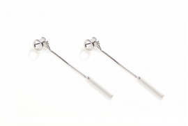 Oorhangers 925 zilver tube rond