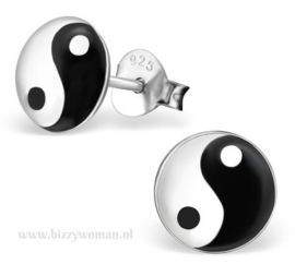 Oorknopjes 925 zilver Yin-yang