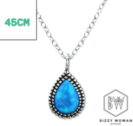 Ketting 925 zilver Blue lake