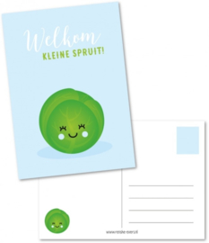 Ansichtkaart - Welkom kleine spruit (blauw)