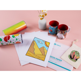 Heat transfer paper sheets - DARK - 8 stuks