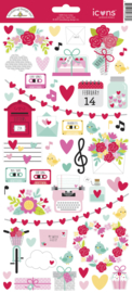 Doodlebug Design Love Notes Icons Sticker
