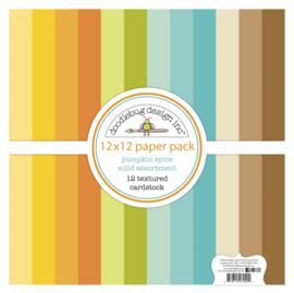 Doodlebug Design Pumpkin Spice Textured Cardstock 12x12 Inch Assortment Pack