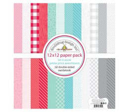 Doodlebug Design Let It Snow 12x12 Inch Petite Prints Paper Pack