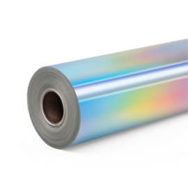 LOKLIK PERMANENT ADHESIVE VINYL HOLOGRAPHIC - IRIDESCENT SILVER - 30.5 X 90 CM