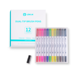 LOKLiK Dual Tip Brush Pens 12 kleuren