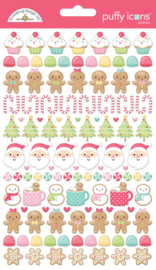 Gingerbread Kisses Puffy Icons Stickers