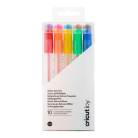 Joy Glitter Gel Pens 0.8 Rainbow + Pink/Brown/Black (10pcs)