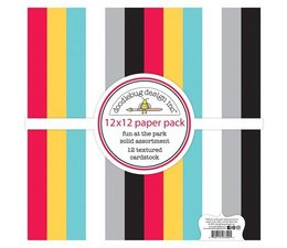 Doodlebug Design Fun at the Park 12x12 inch Textured Cardstock Solid Paper Pack