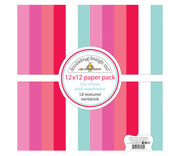 Doodlebug Design Lots of Love 12x12 inch Textured Cardstock Solid Paper Pack