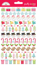 Candy Cane Lane Puffy Icons Stickers