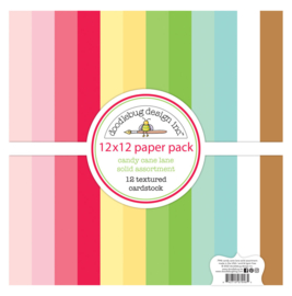 Candy Cane Lane 12x12 Inch Textured Cardstock Solid Paper Pack