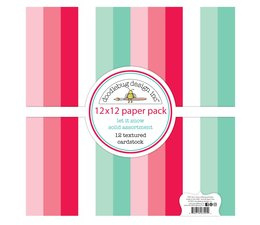 Doodlebug Design Let It Snow 12x12 inch Textured Cardstock Solid Paper Pack