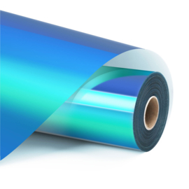 LOKLIK PERMANENT ADHESIVE VINYL HOLOGRAPHIC - AQUA BLUE - 30.5 X 90 CM